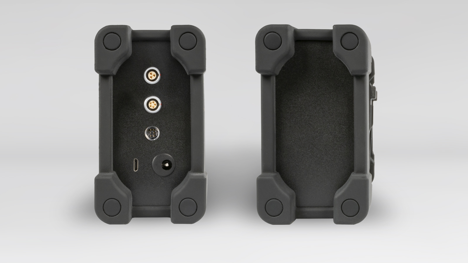 Unidad electrónica QB7 - Laterales y detalle de conectores + Digimatic®